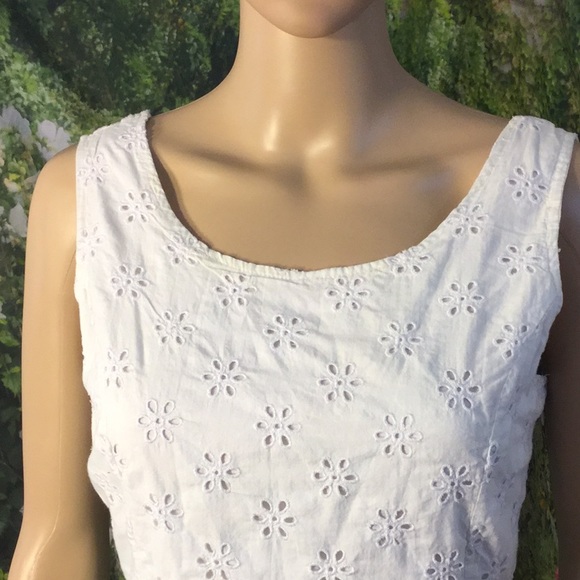 EMMELEE JUNIORS SLEEVELESS EYELET COTTON DRESS - Picture 2 of 5